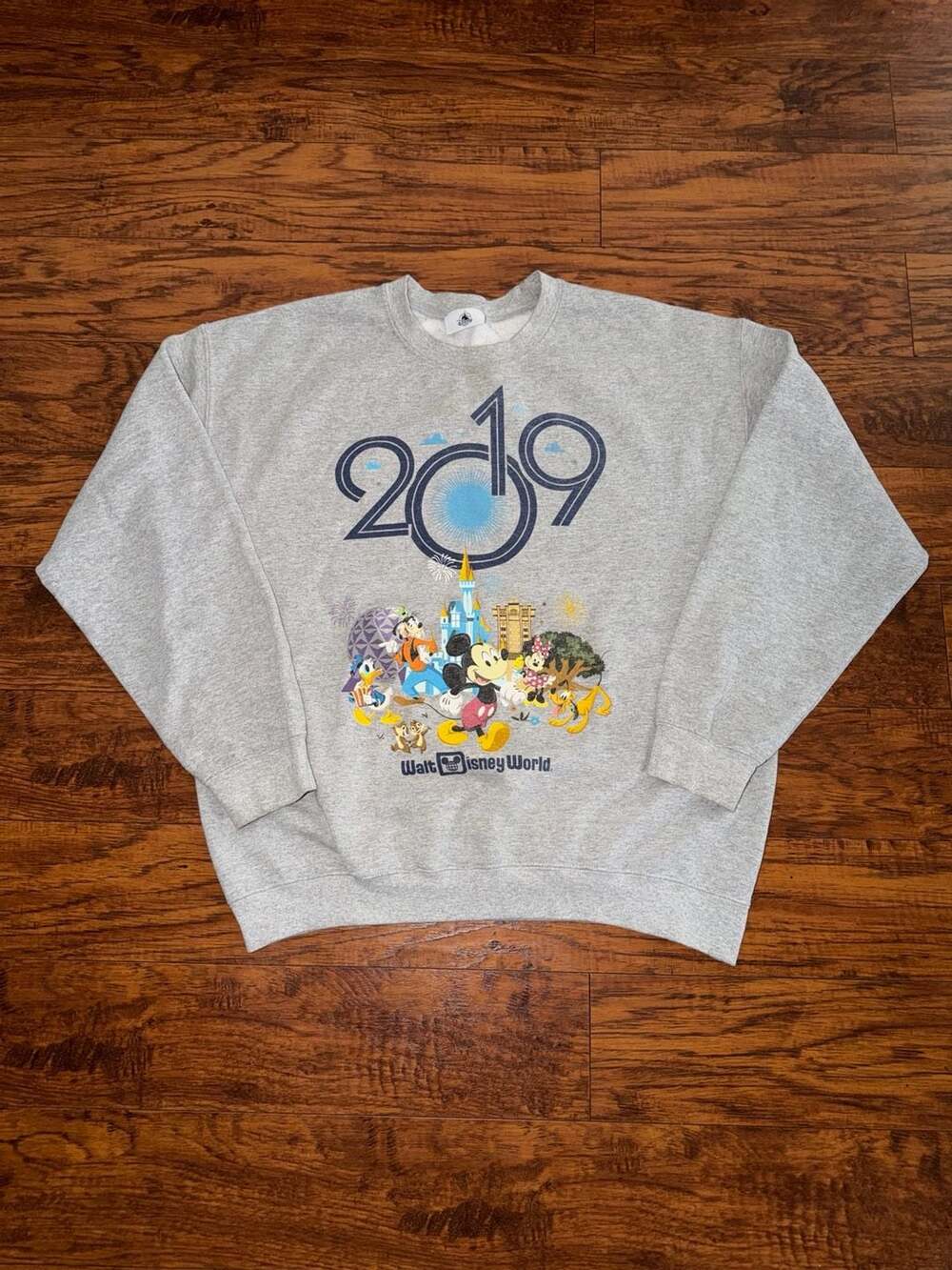 Disney Parks Walt Disney World 2019 Mickey & Friends Grey Crewneck Sweatshirt
